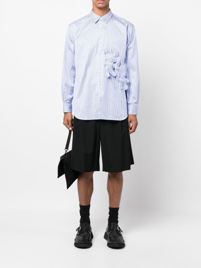 Comme des Garçons SHIRT striped applique-detail shirt outlook