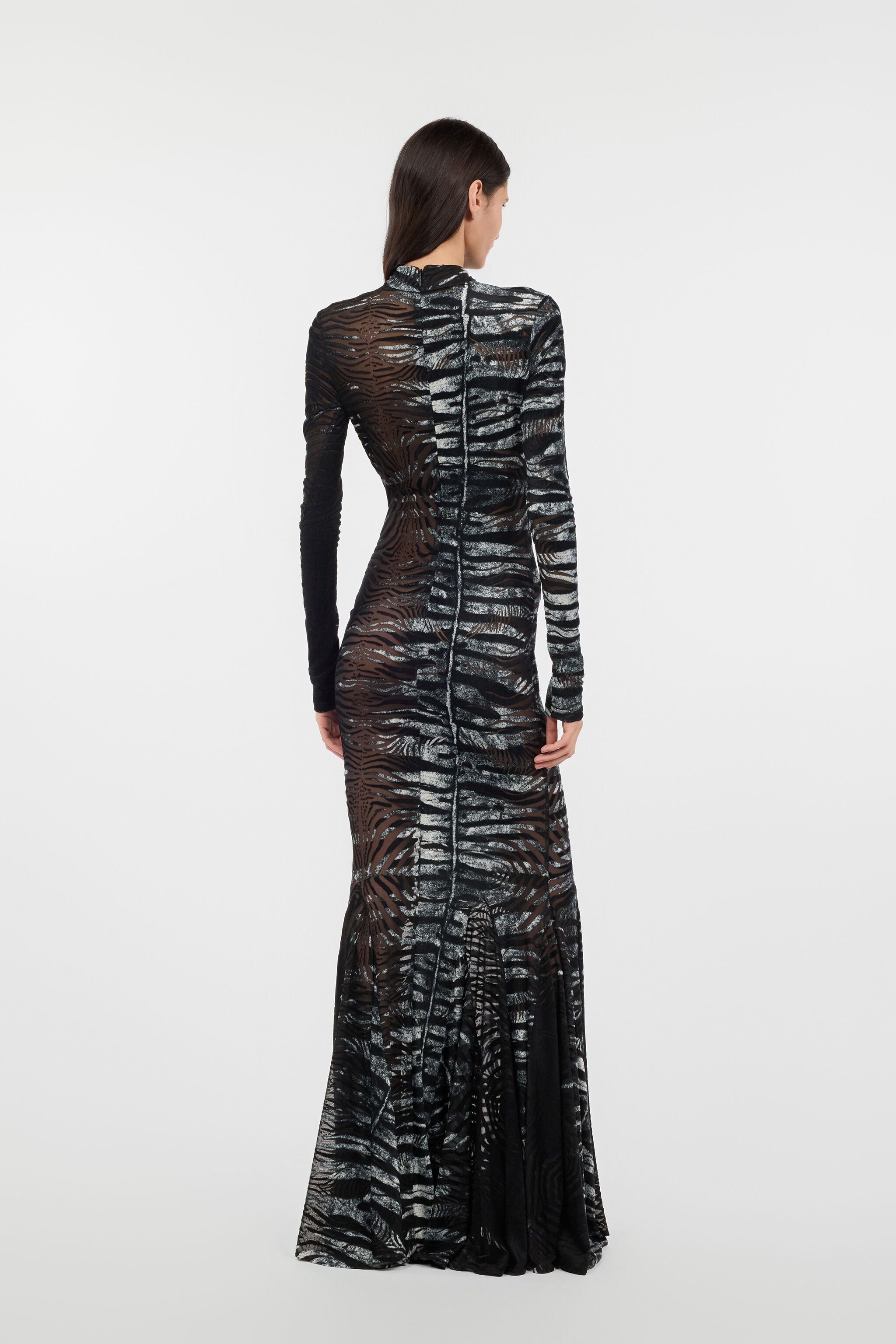 Long See-Through Dress With Zebra Pattern - 4