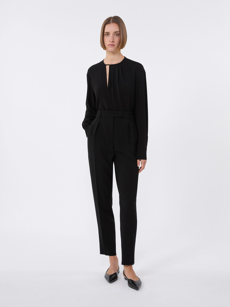 Max Mara Lightweight cady blouse - BLACK outlook