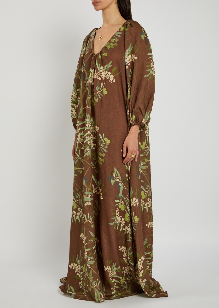 Bernadette Georgio Printed Linen Maxi Dress - 2