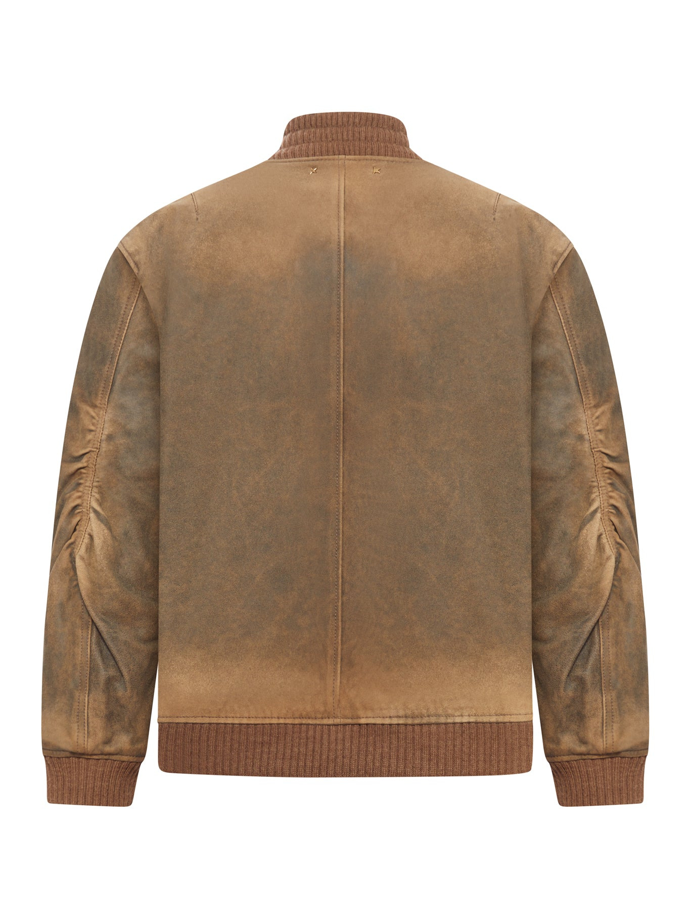 BROWN LEATHER JACKET WITH LIVED-IN EFFECT - 2