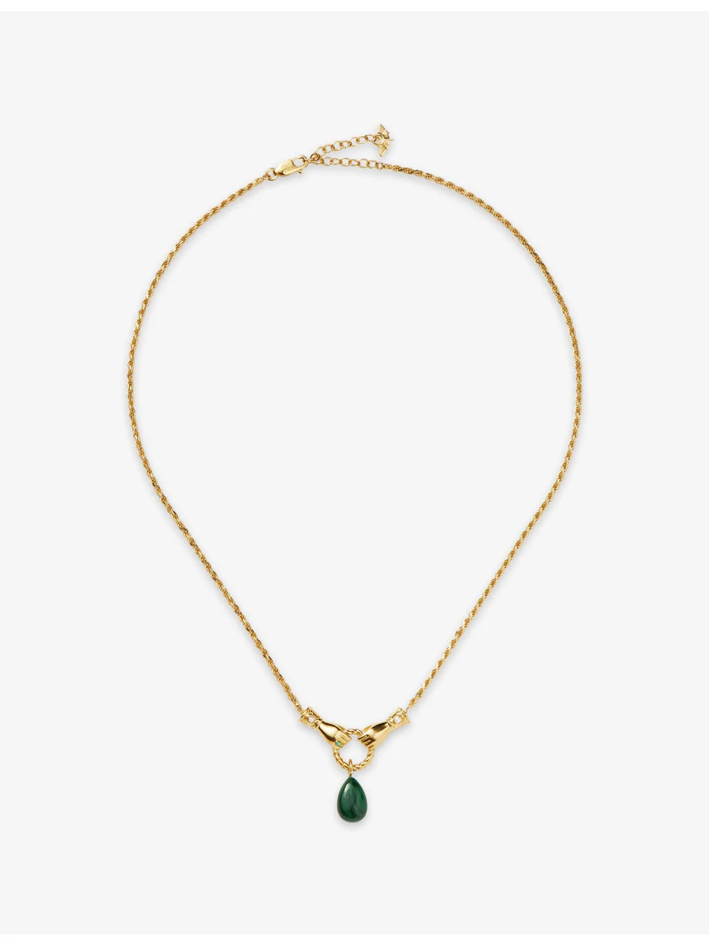 Harris Reed In Good Hands Drop 18ct Yellow Gold Plated Brass Pendant Necklace - 1