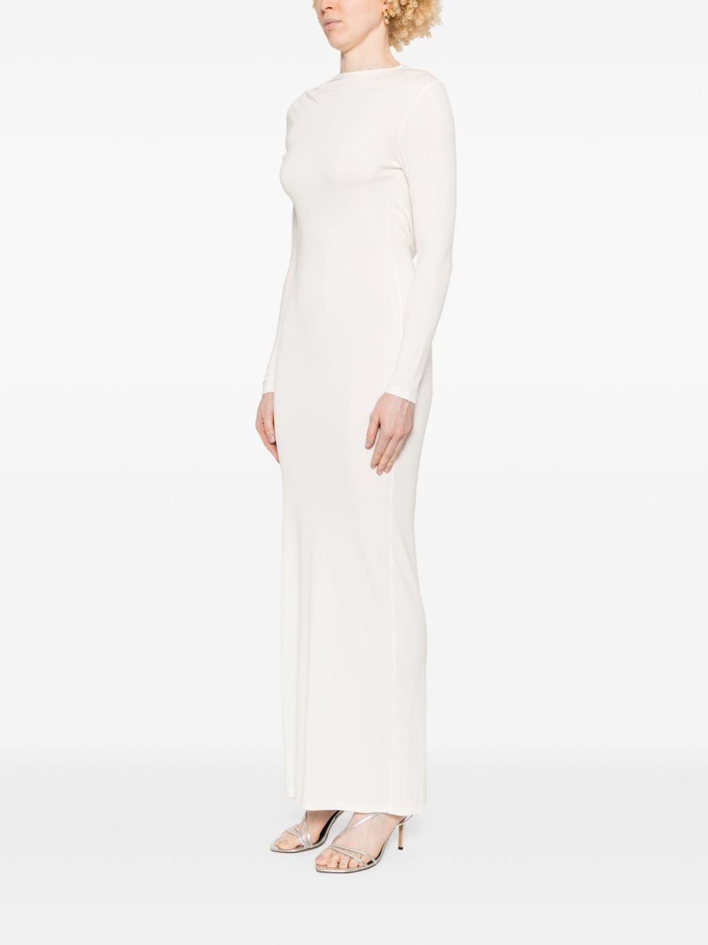 gathered jersey maxi dress - 3
