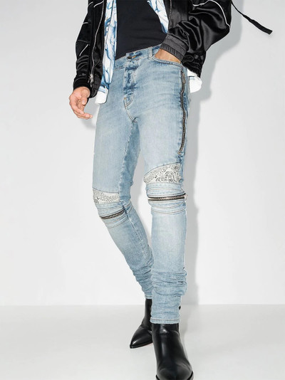 AMIRI MX2 bandana-detail skinny jeans outlook