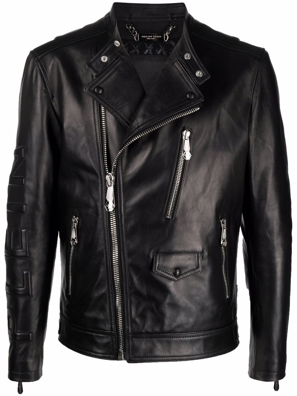 leather biker jacket - 1