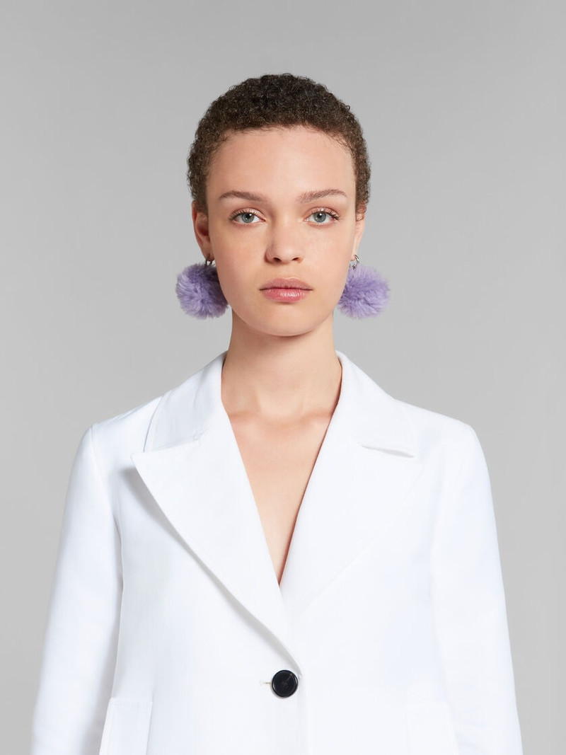WHITE A-LINE CADY JACKET WITH BACK PLEAT 4