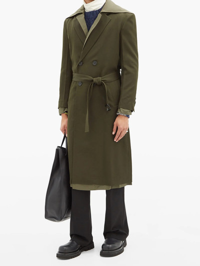 JW Anderson Double-layer belted wool-gabardine overcoat outlook