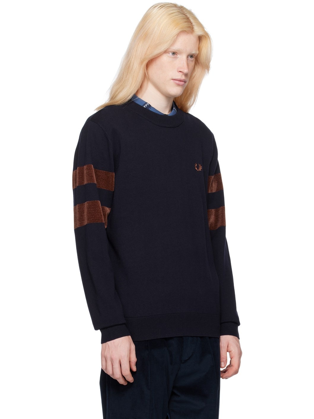Navy Tipping Sweater - 2