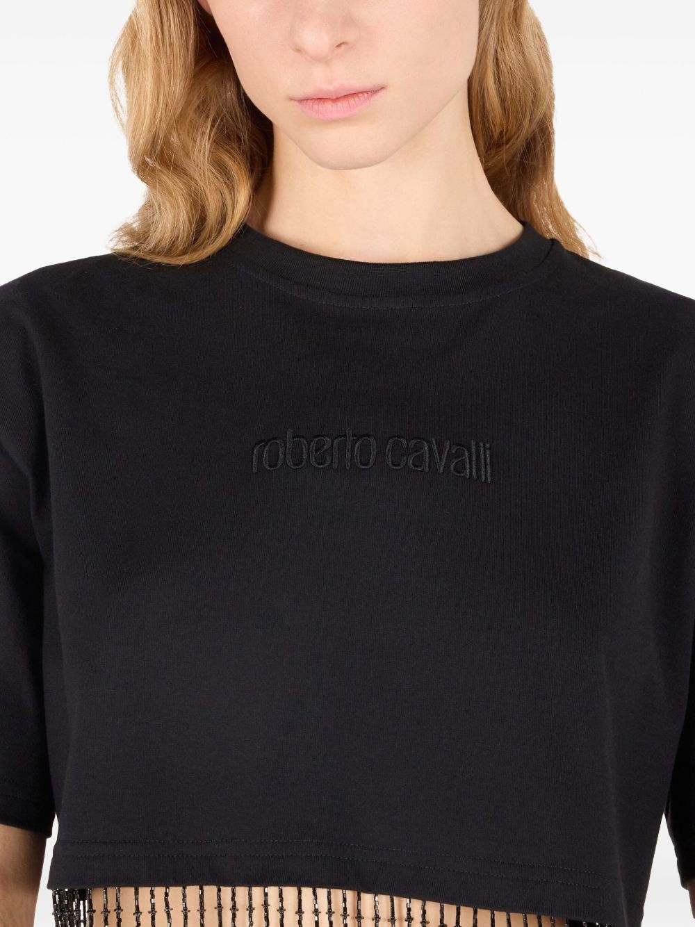 beaded-fringe crop top - 5