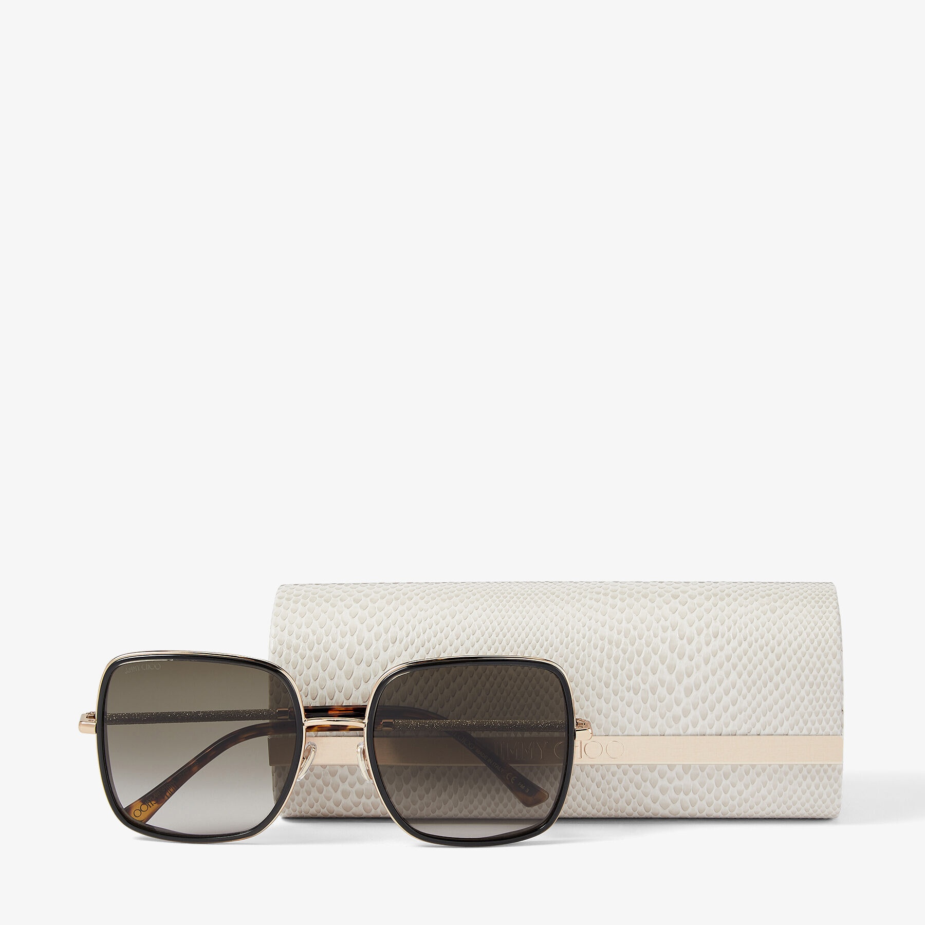 Jayla
Rose Gold and Black Square-Frame Sunglasses with Glitter - 4