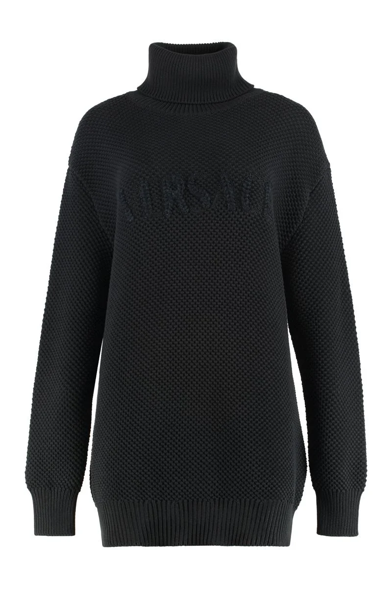 Versace Cotton Blend Turtleneck Sweater - 1