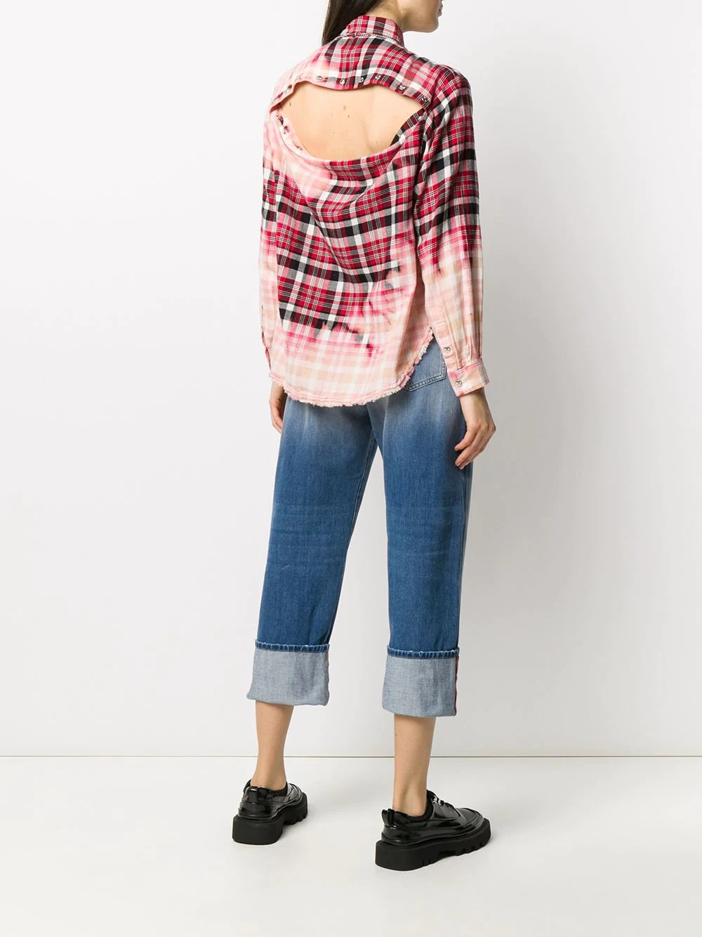 plaid acid wash shirt - 6