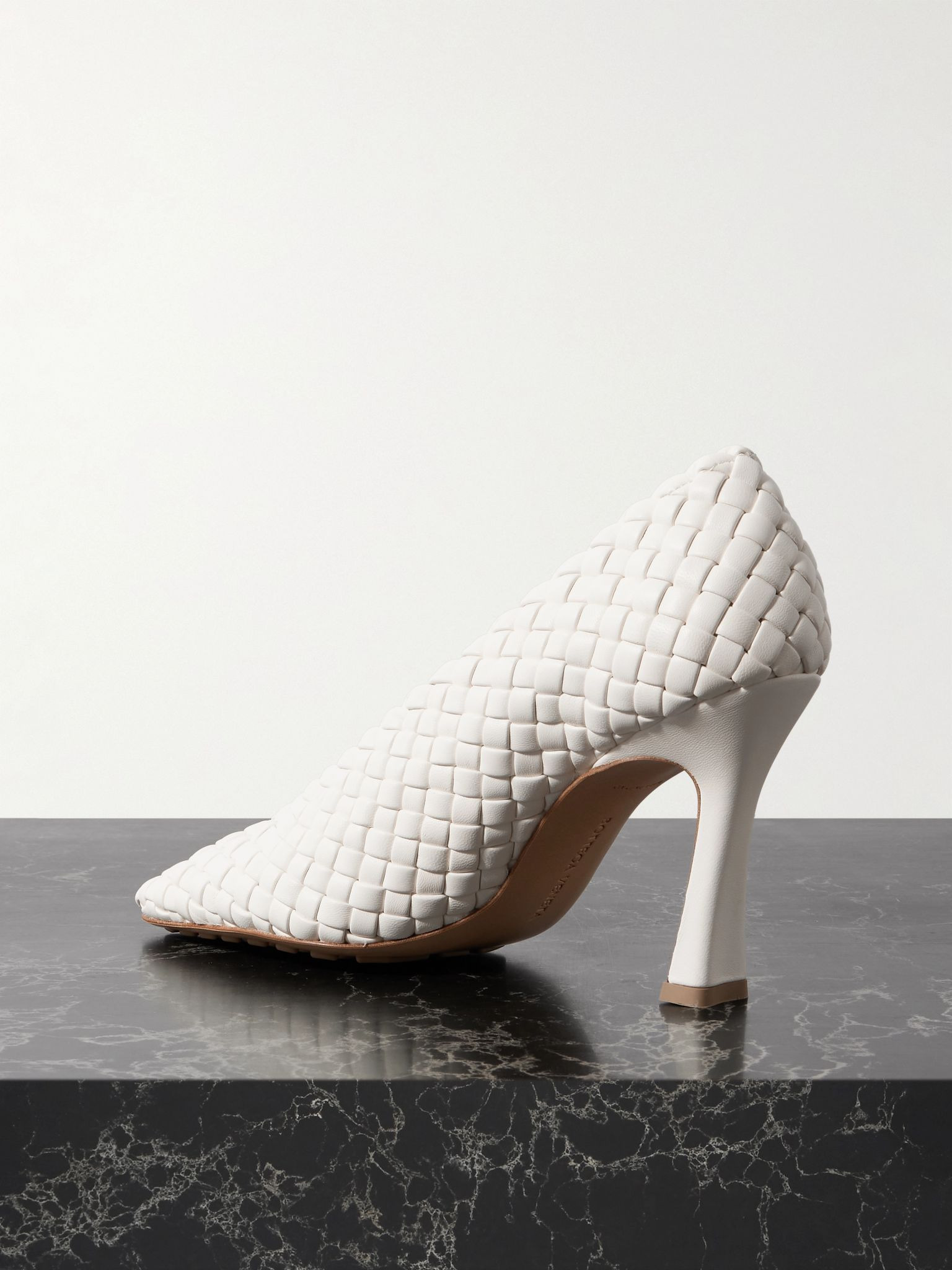 Sofia intrecciato leather pumps White - 3