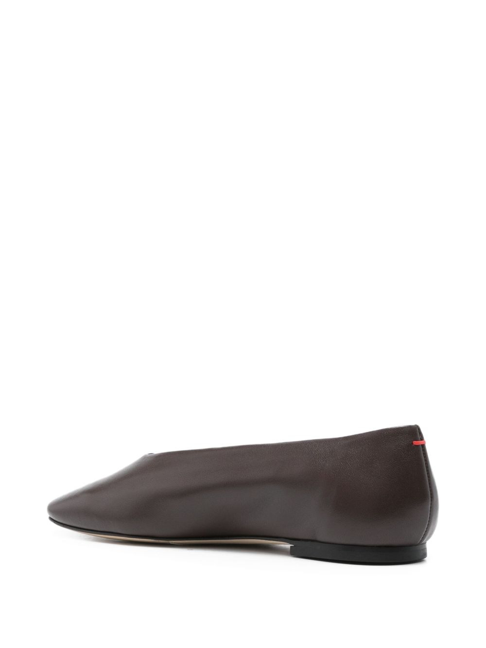 square-toe leather flats - 3