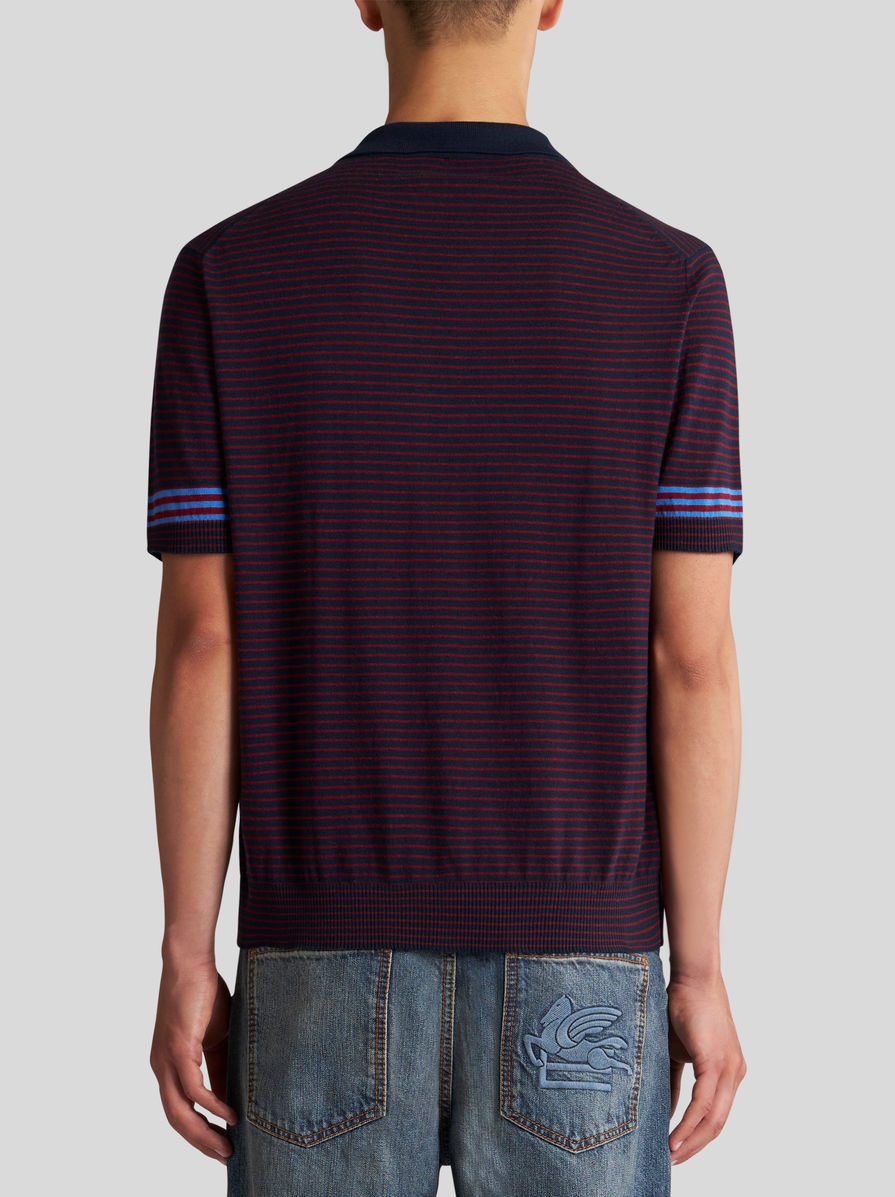STRIPED KNIT POLO SHIRT WITH LOGO - 4