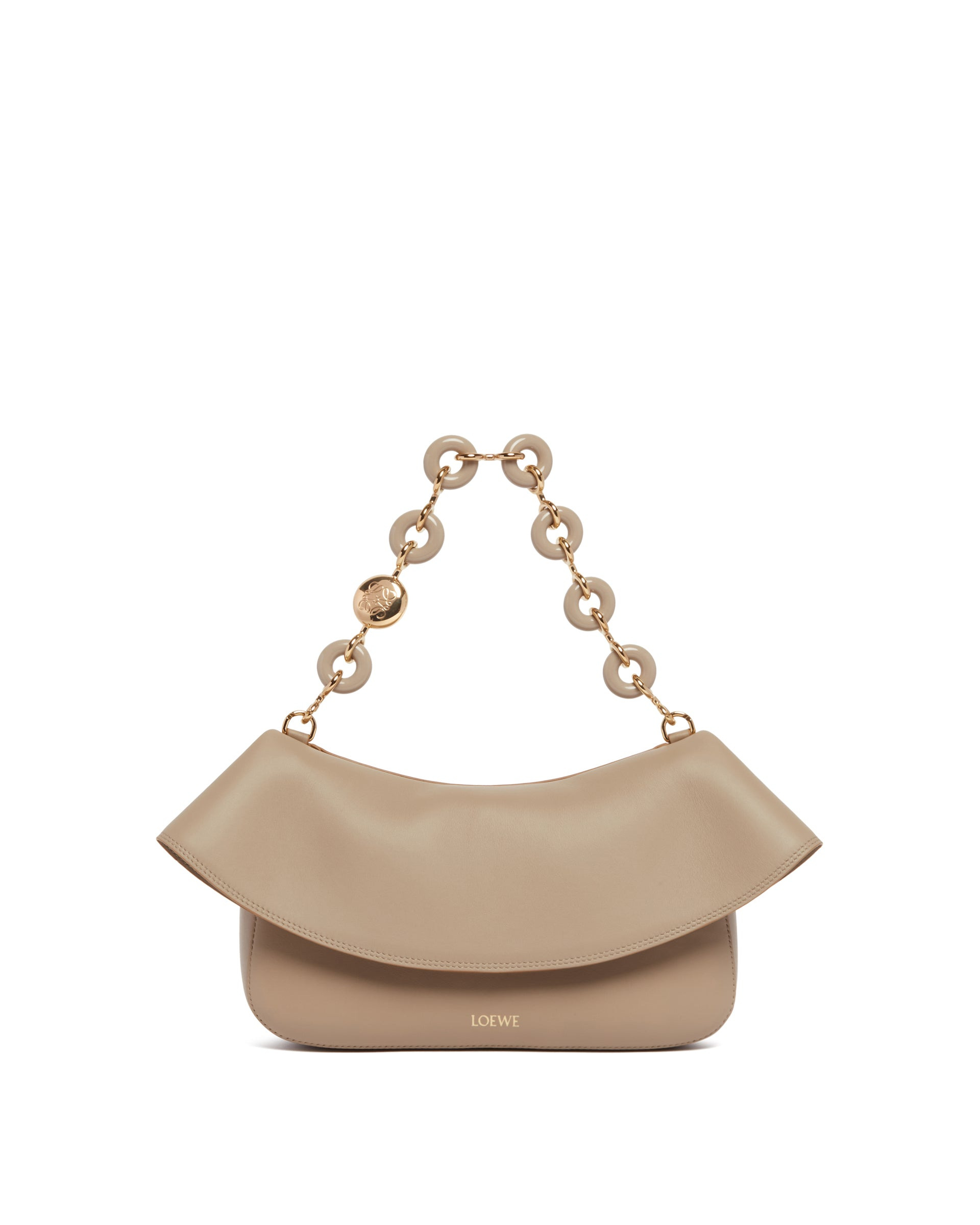 Beige Medium Ola Leather Bag - 1