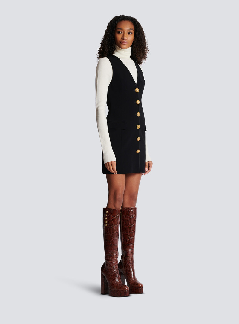 Sleeveless crepe dress 3