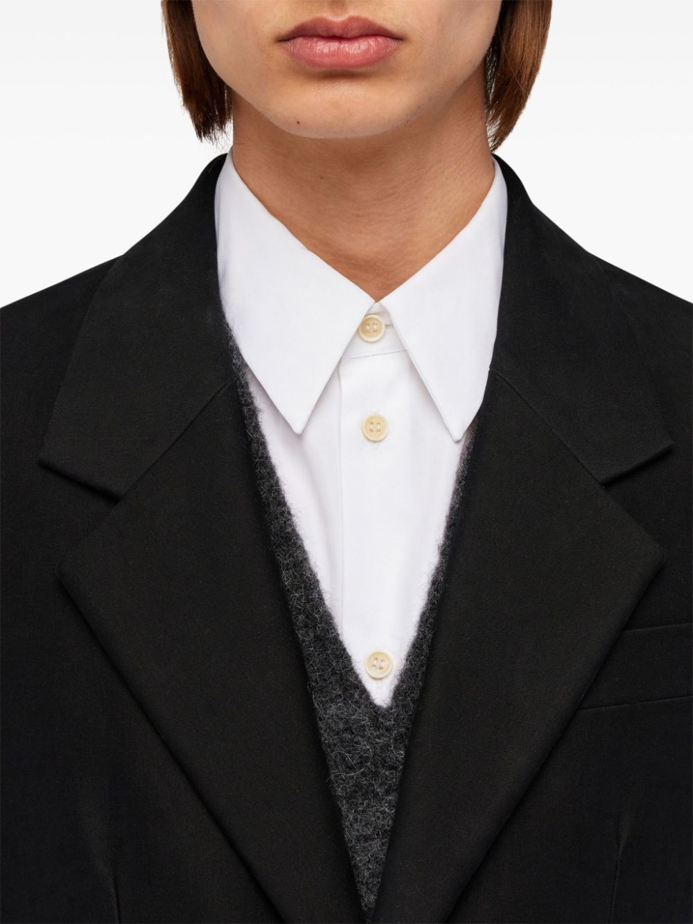 single-breasted cotton blazer - 5