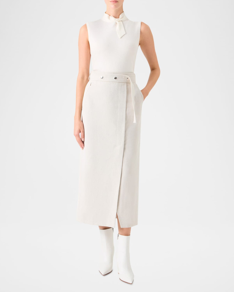 AKRIS Neck-Tie Cashmere Sleeveless Sweater outlook