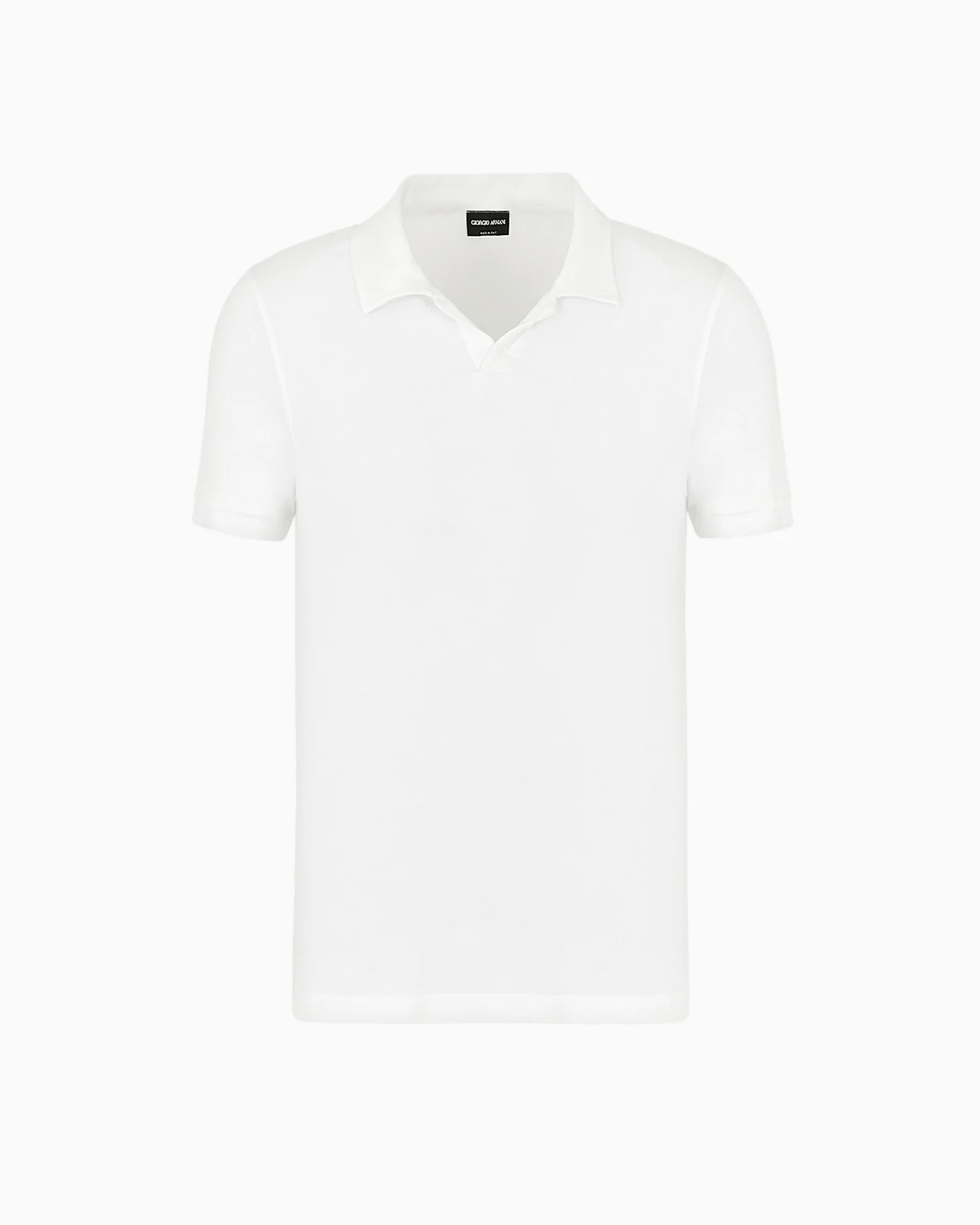 Stretch viscose jersey short-sleeved polo shirt - 1