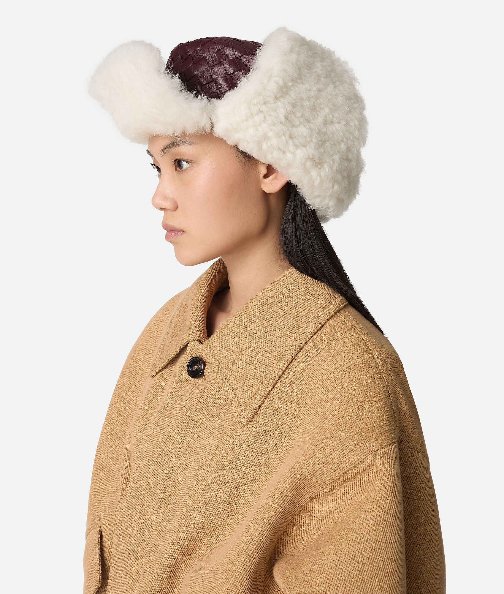 Intrecciato Leather Aviator Hat - 2