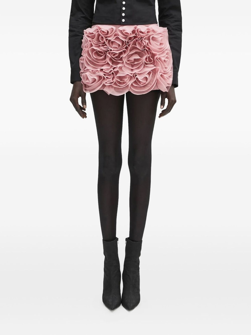 rose-appliqué ruffled 스커트 1