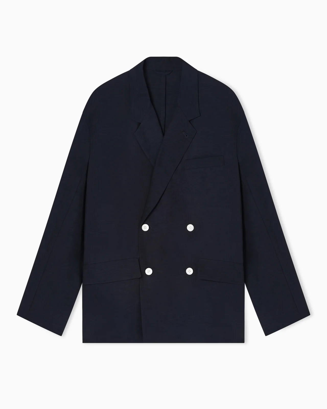 LINEN-BLEND DOUBLE-BREASTED JACKET - 1