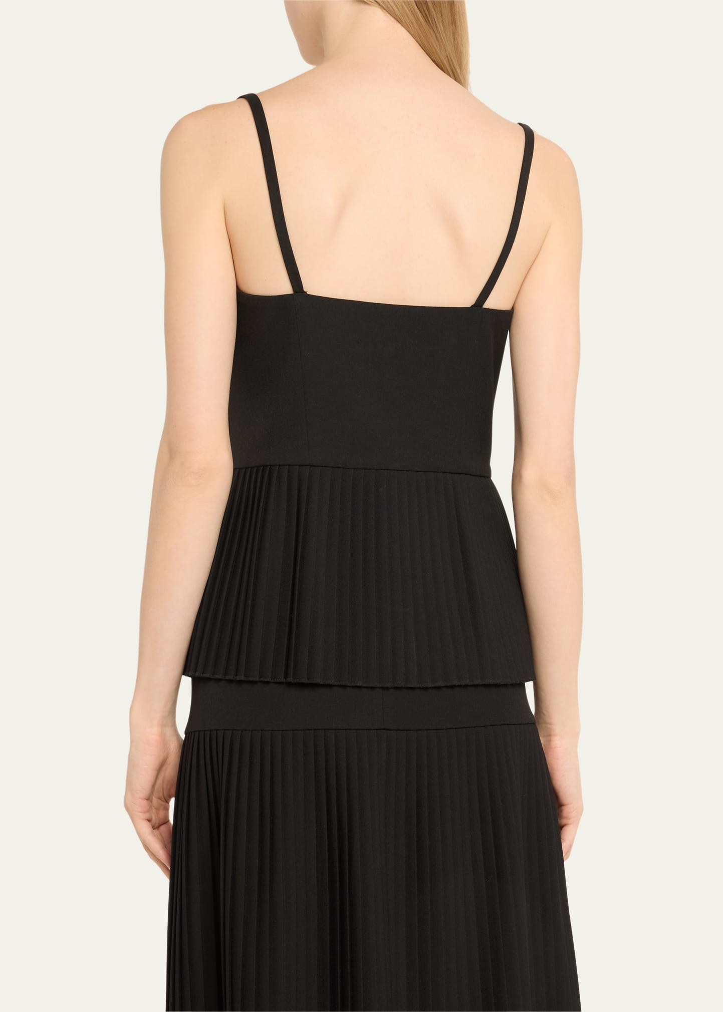 Pleated Sleeveless Peplum Top - 3