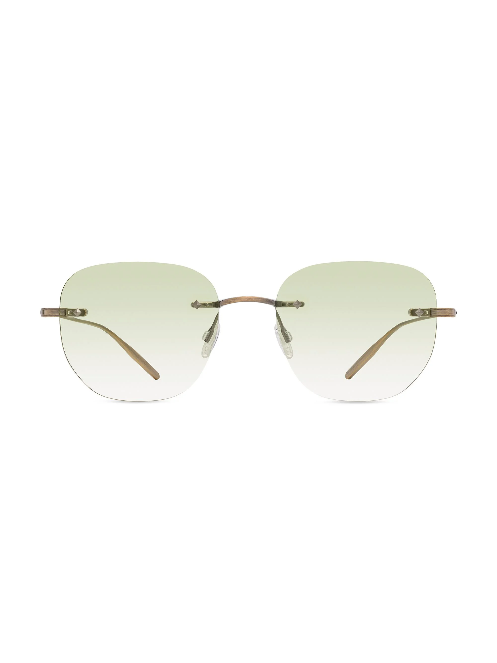 Men's Rimless Tyrone 51MM Rectangular Sunglasses - Antique Gold Mint - 1