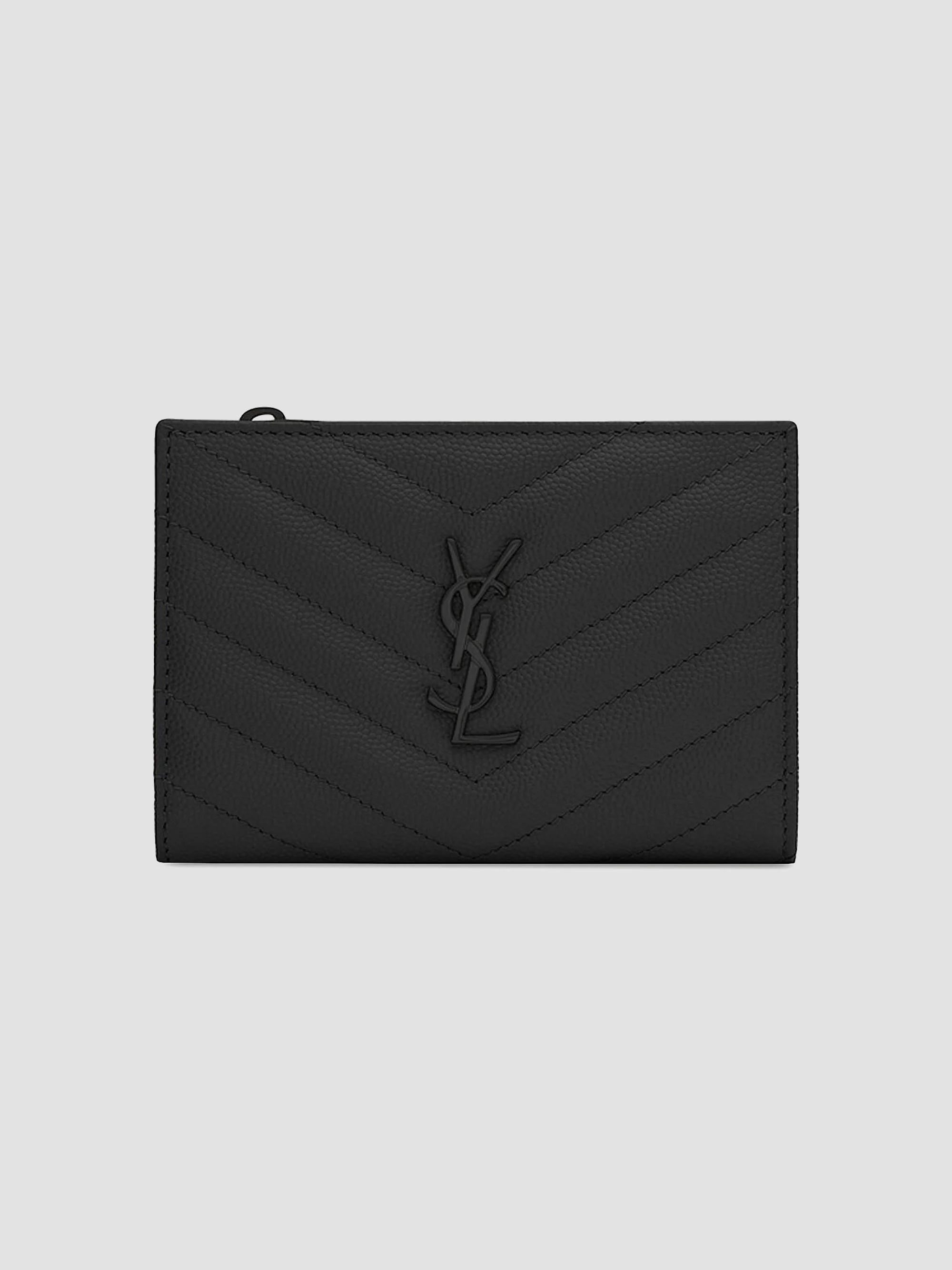 Women's Cassandre Matelasse Fragments Zipped Bi-fold Wallet - Nero - 1