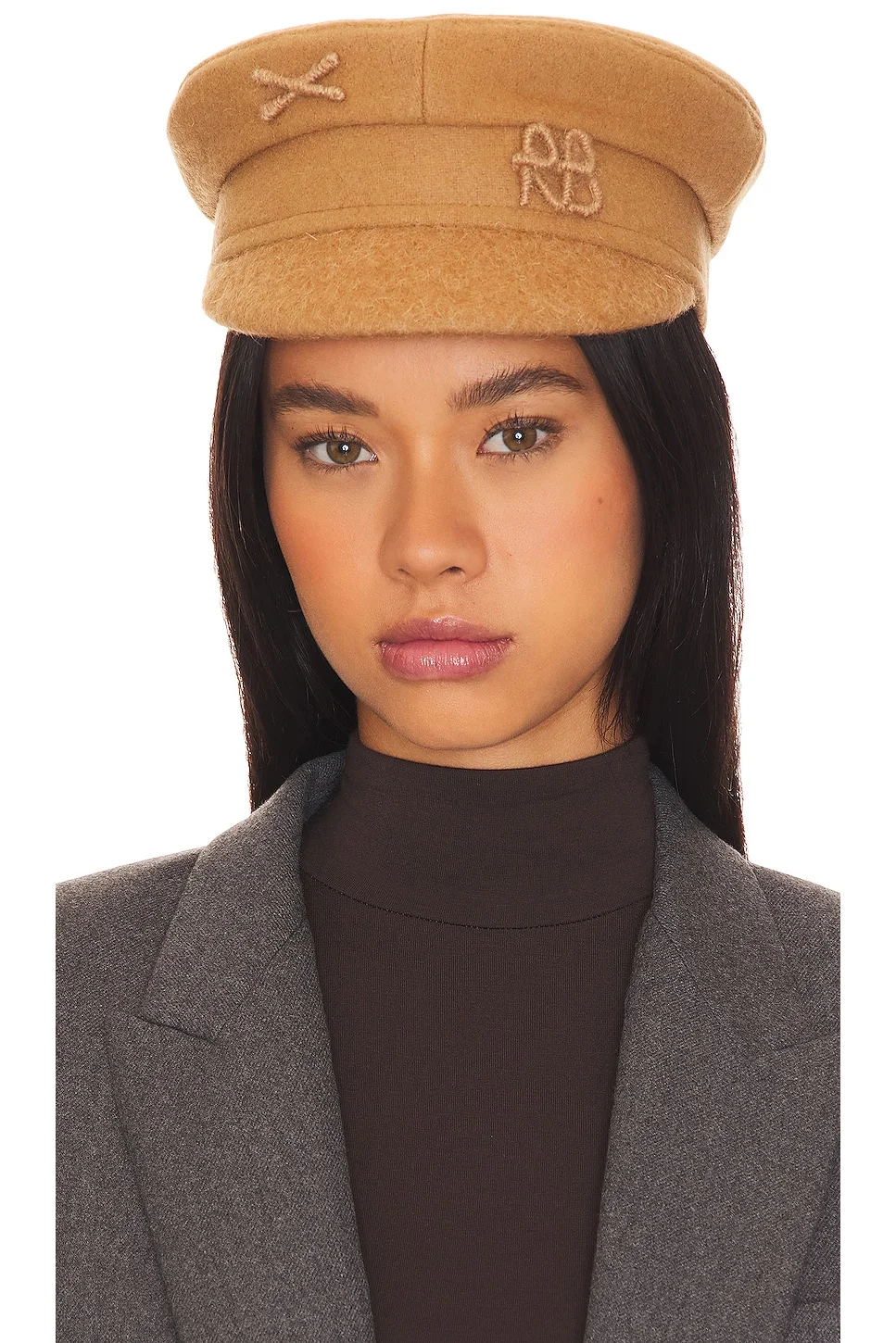 Monogram Embellished Baker Boy Cap - 1