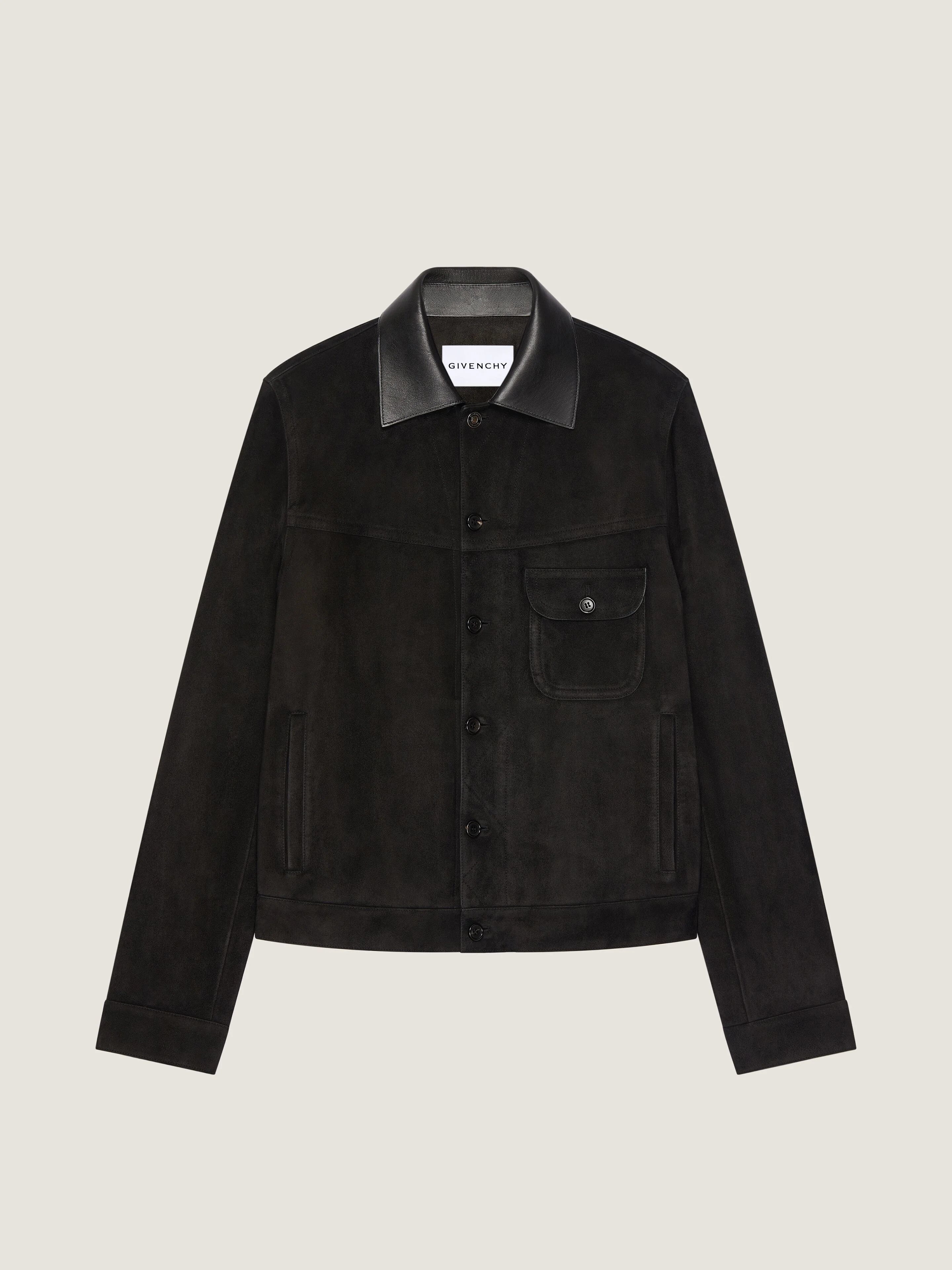 JACKET IN SUEDE WITH ASYMMETRICAL POCKET - 1