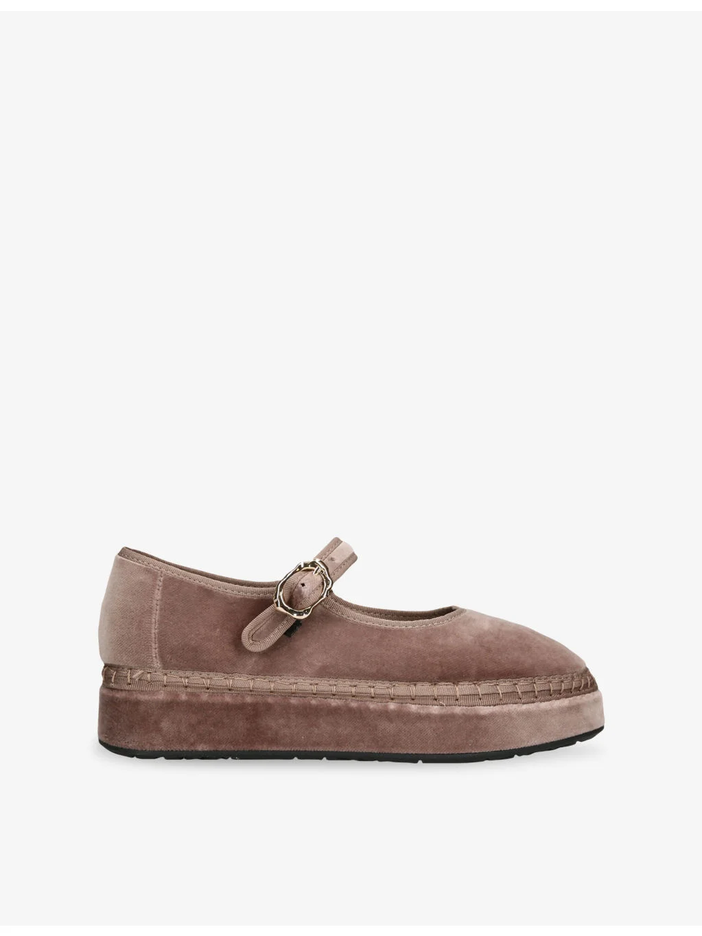 Double Alcmena Cotton-Velvet Ballet Flats - 1