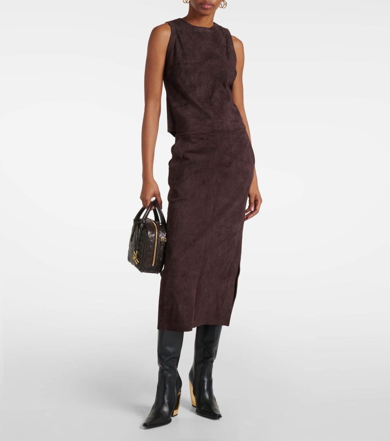 STOULS Taylor suede midi skirt outlook