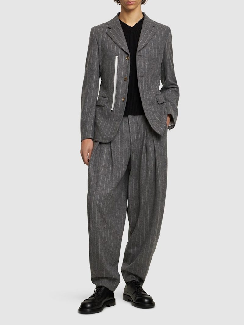 Pinstriped wool flannel blazer - 2