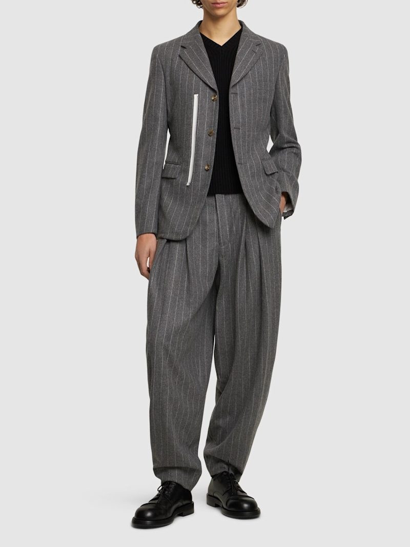 Comme des Garçons Homme Plus Pinstriped wool flannel blazer outlook