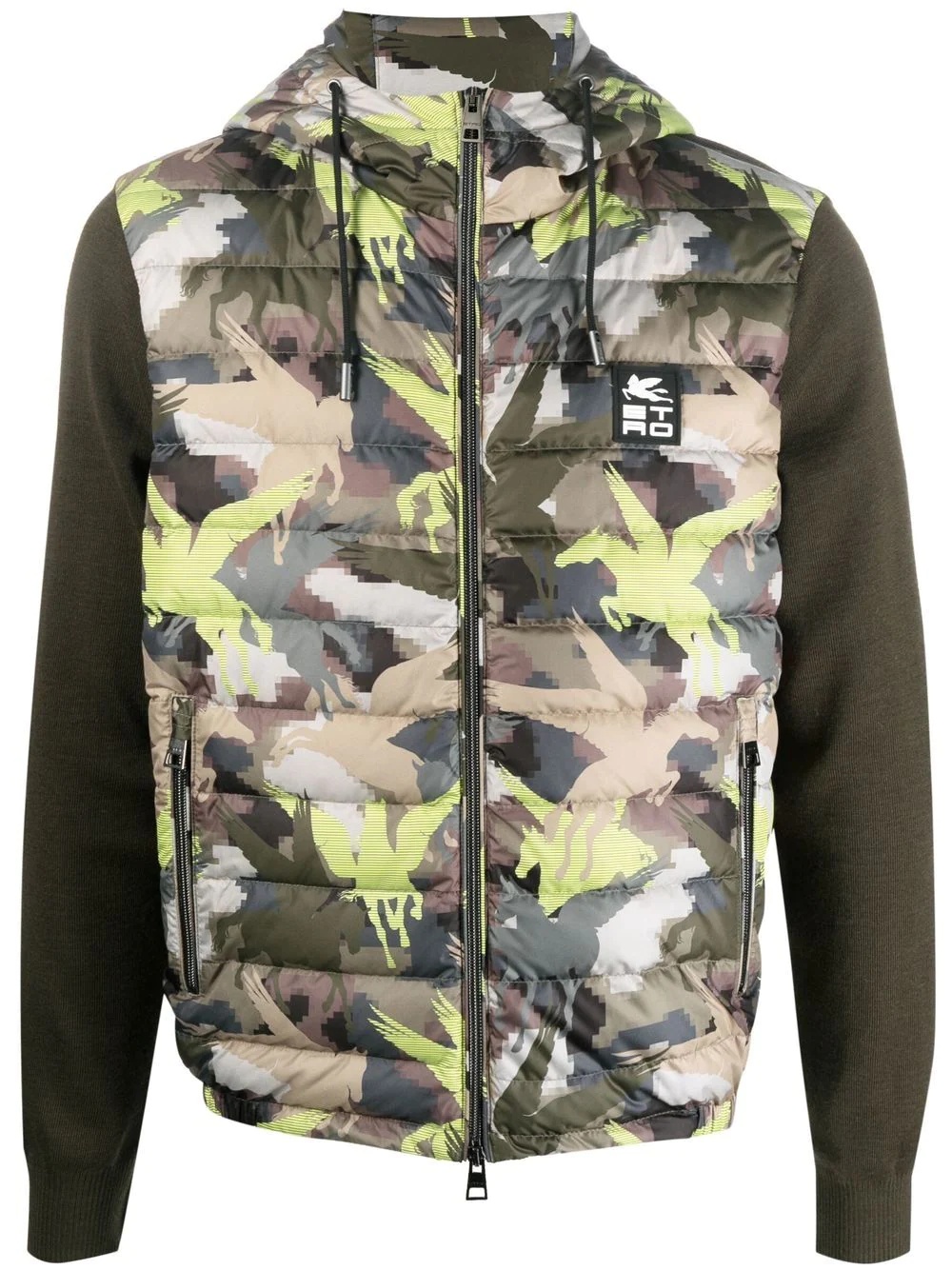 Pegaflying-print padded jacket - 1