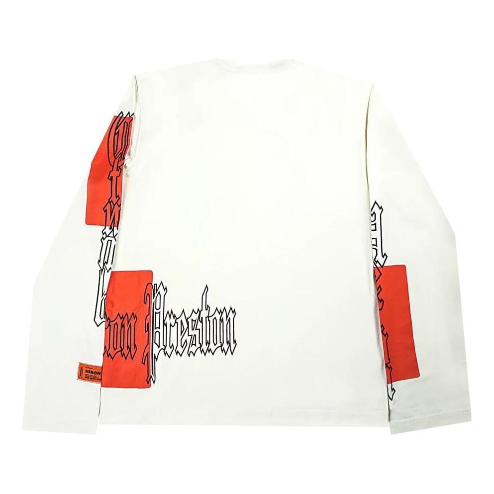 HERON PRESTON Fw22 Gothic Color Block Long-Sleeve T-shirt 'White Orange' HMAB026F22JER0020122 - 2