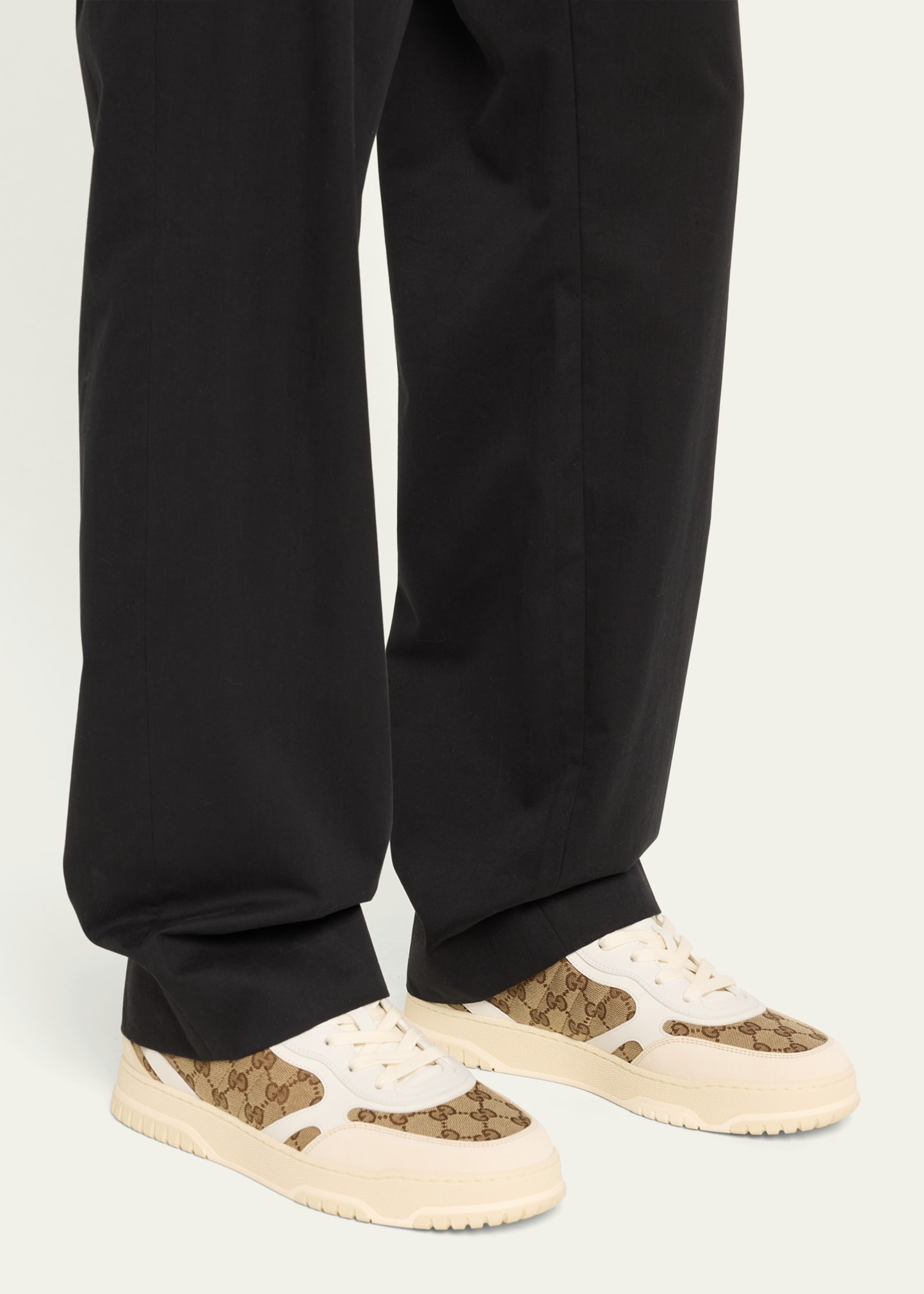 Men's Re-Web GG Supreme Canvas and Leather Sneakers - 2