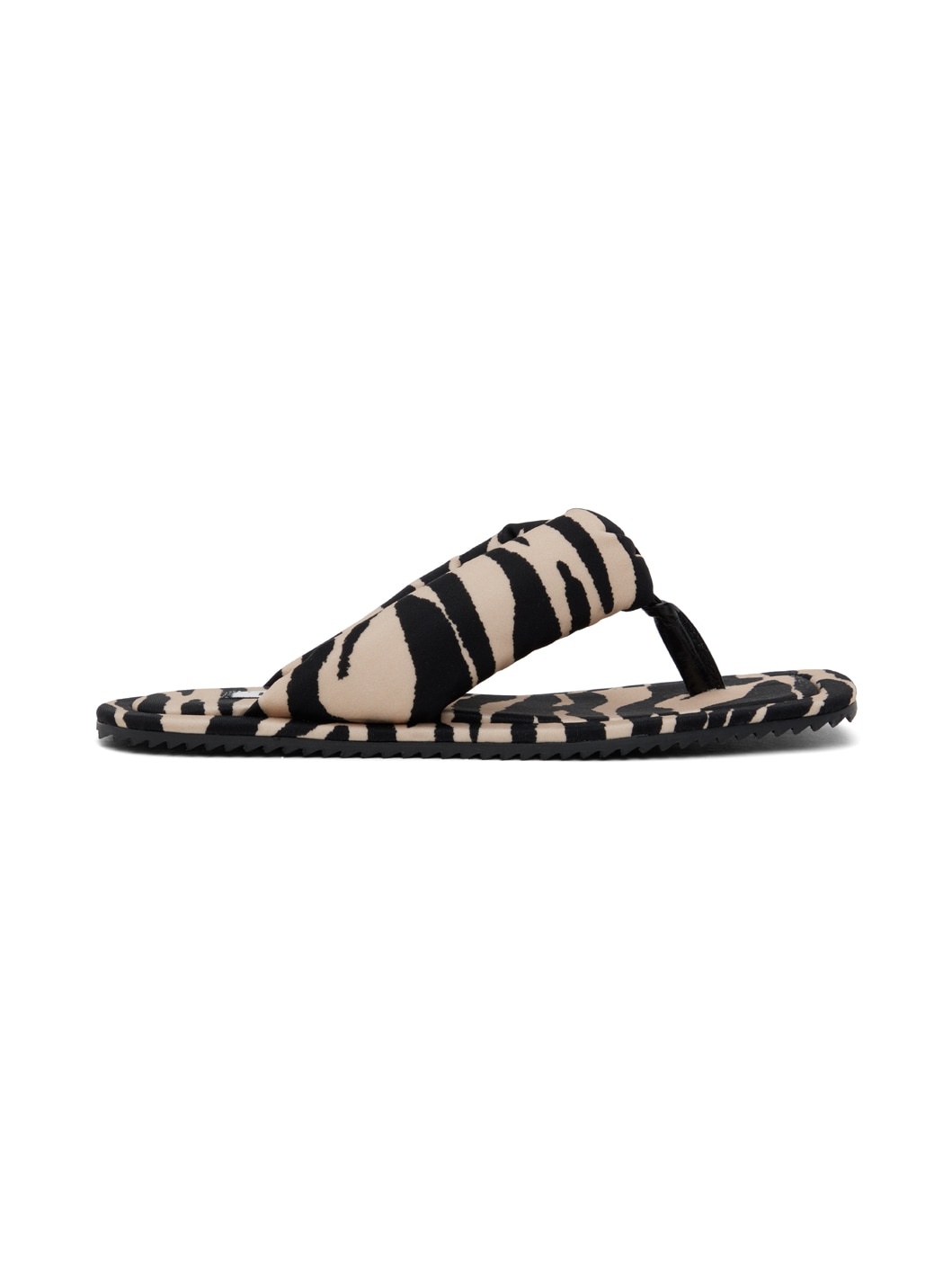 Black & Beige Indie Flip Flops - 1