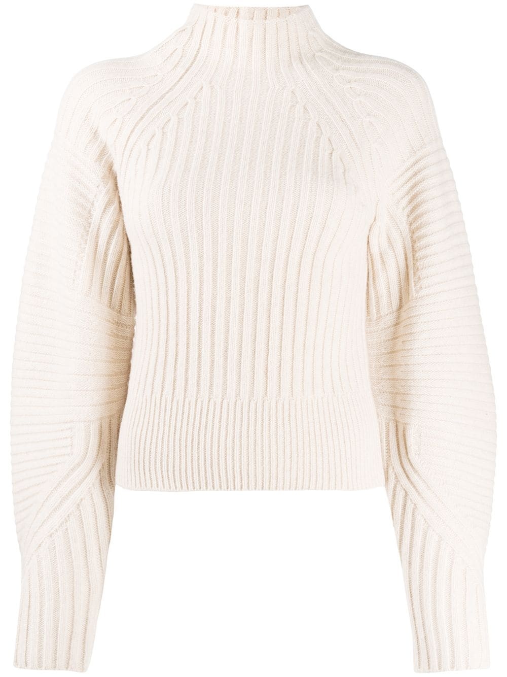 panelled ribbed knit jumper - 1