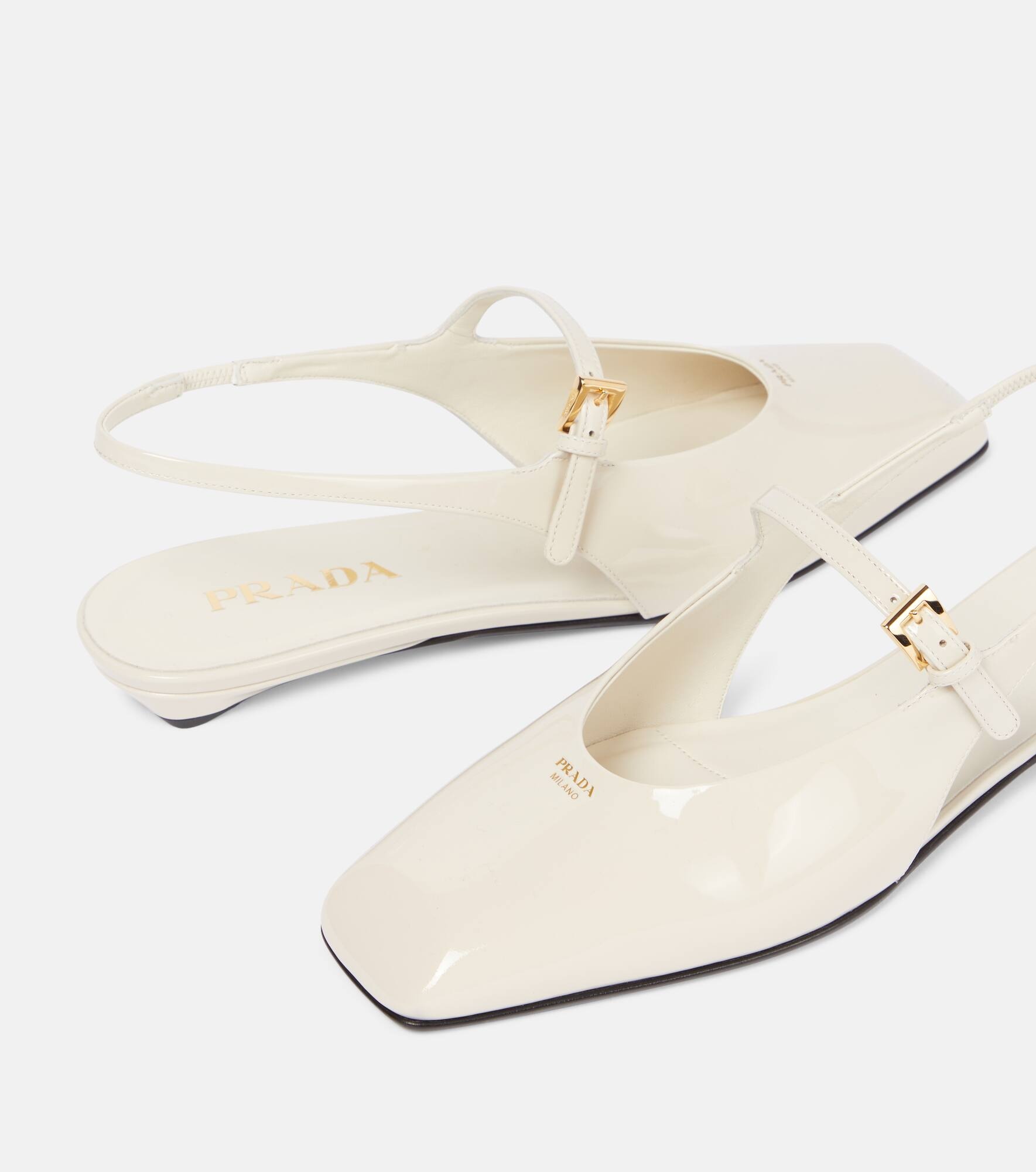 Patent leather slingback flats - 5