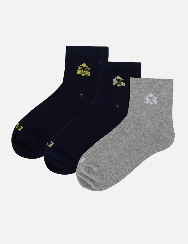 EVISU 3-PACK GODHEAD JACQUARD SOCKS outlook