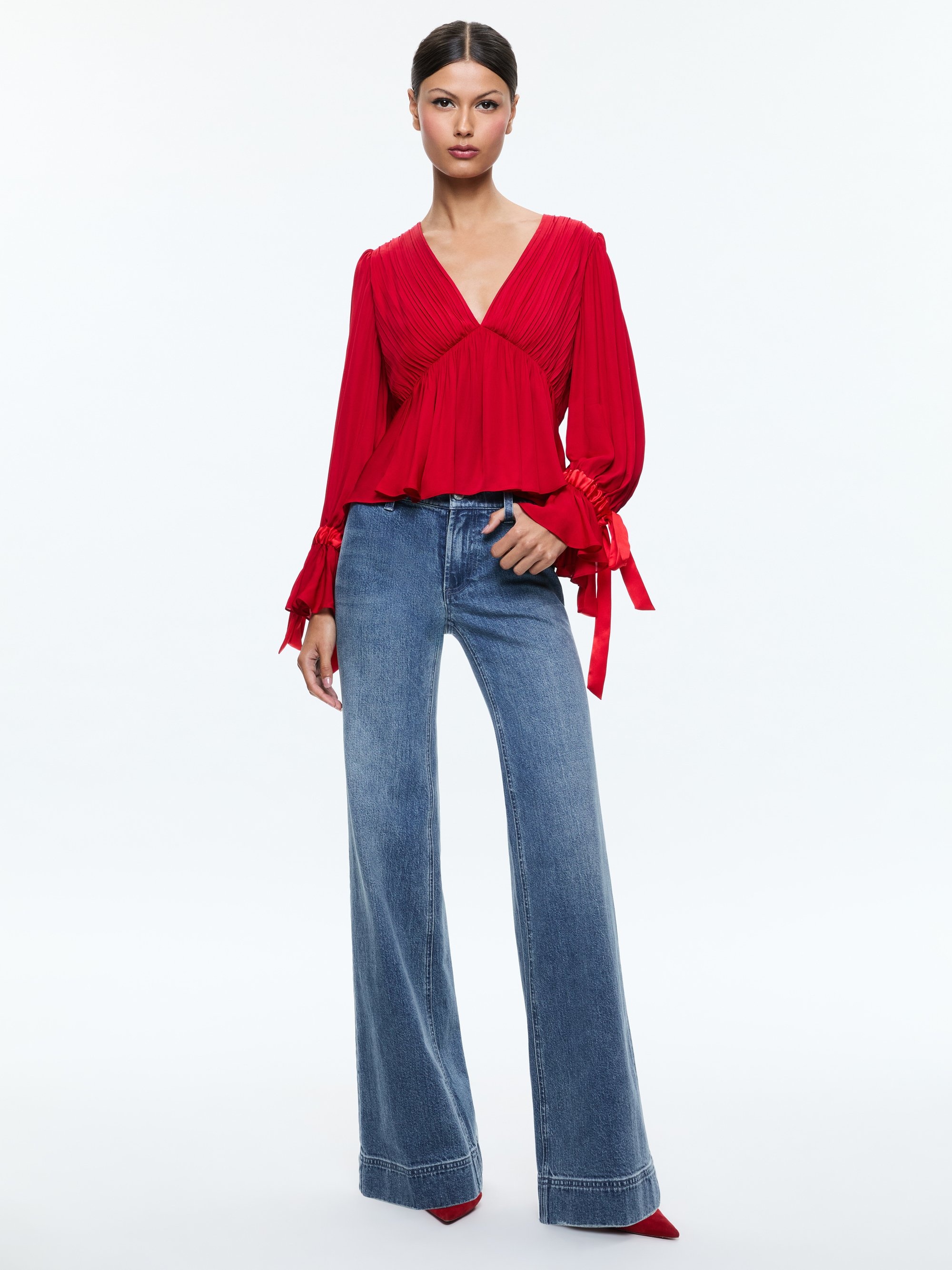 CLARISSA DEEP V BLOUSE - 3