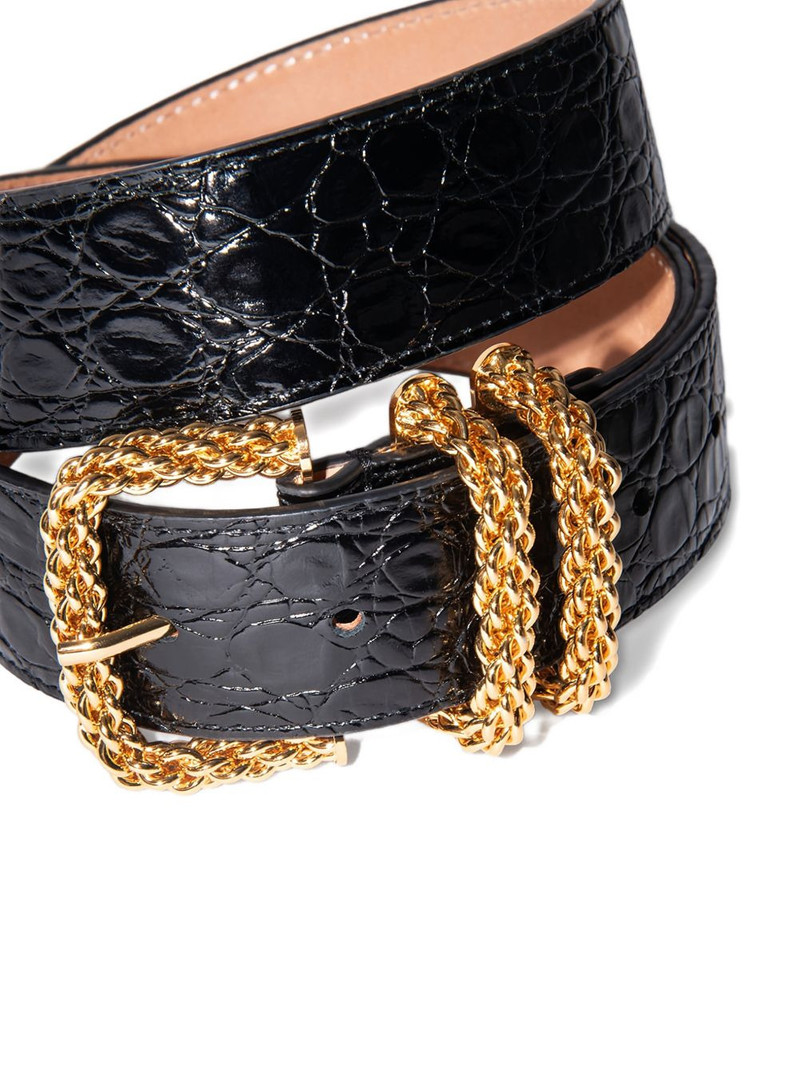 croco-embossed leather belt 6