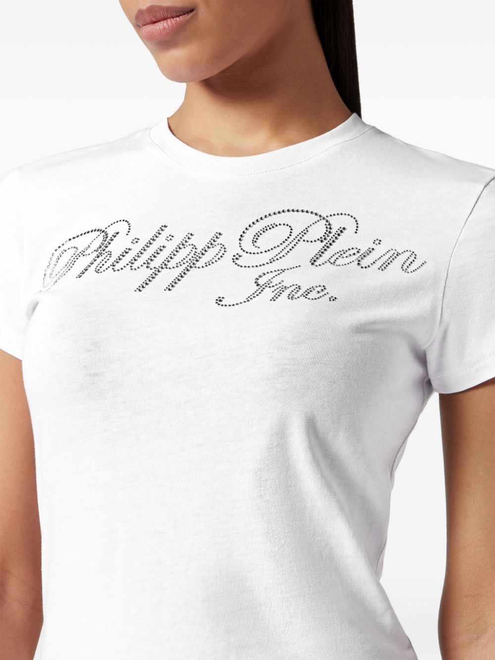 crystal-embellished logo-print T-shirt - 3