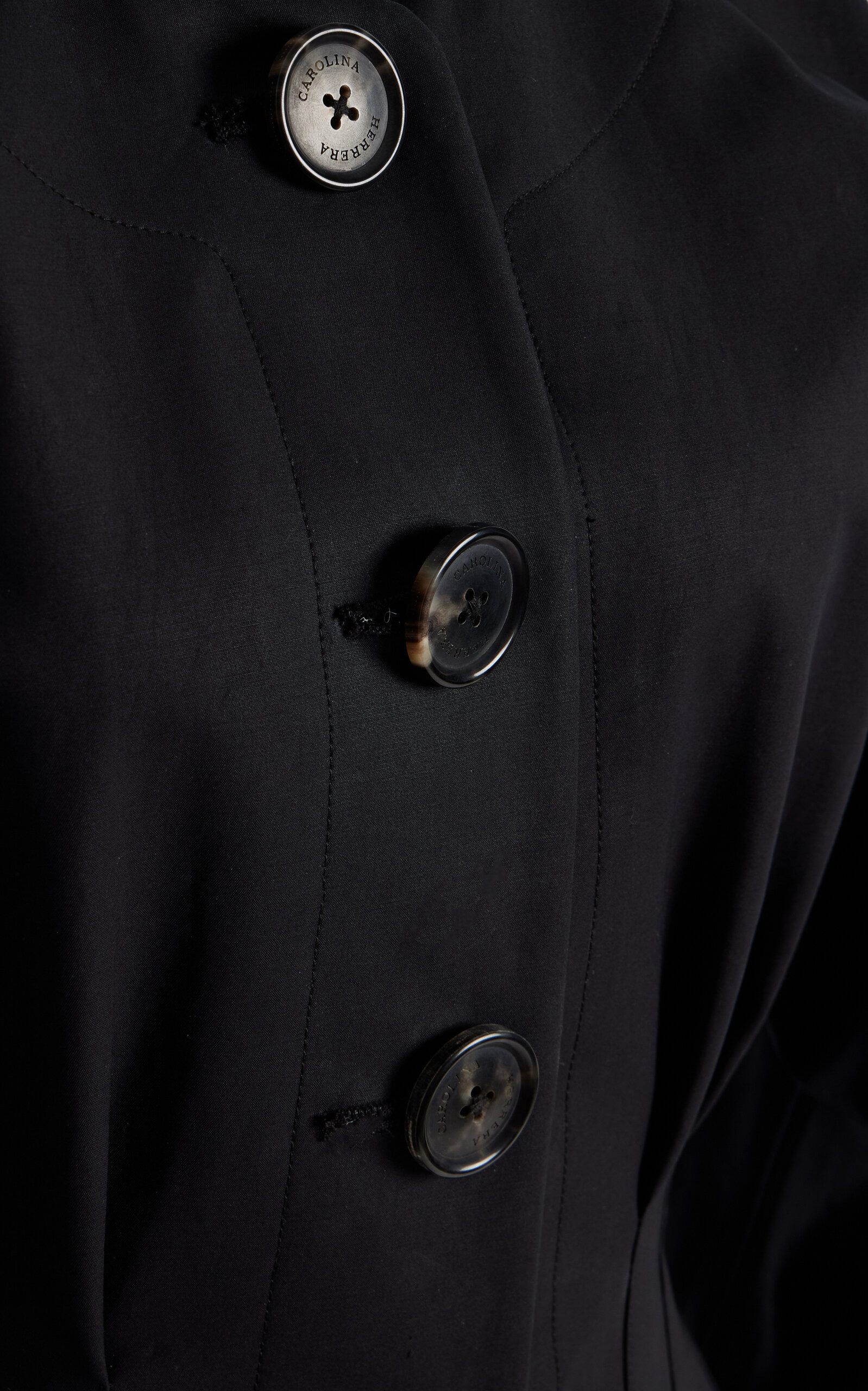 Collarless Stretch-Cotton Jacket black - 4