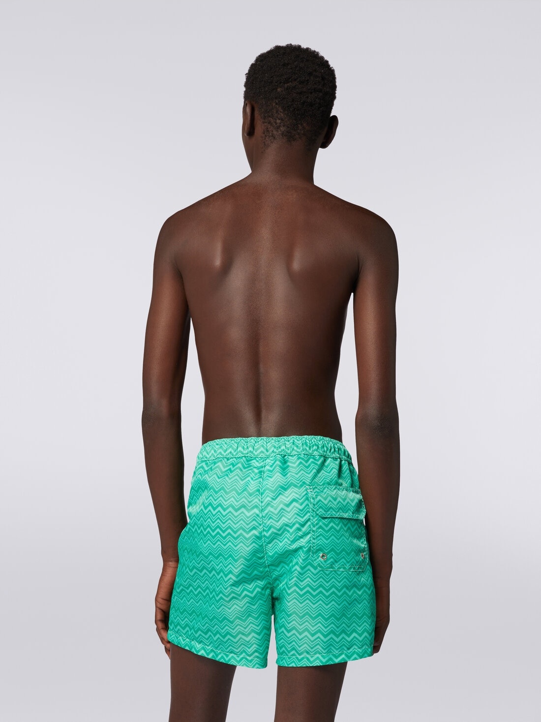 Tonal zigzag print swimming trunks - 4
