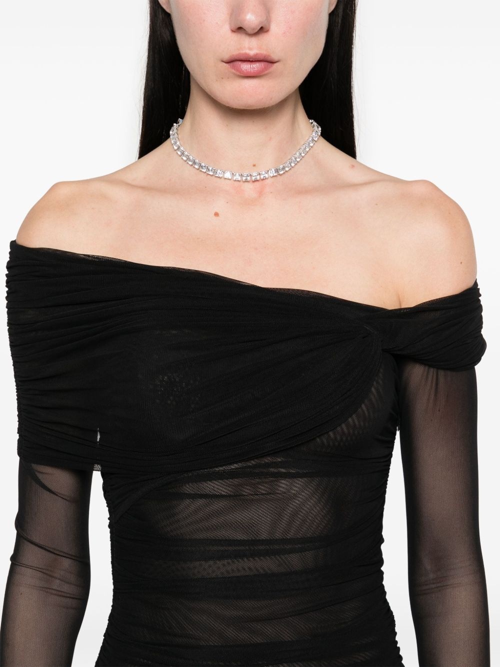 off-shoulder mini dress - 5