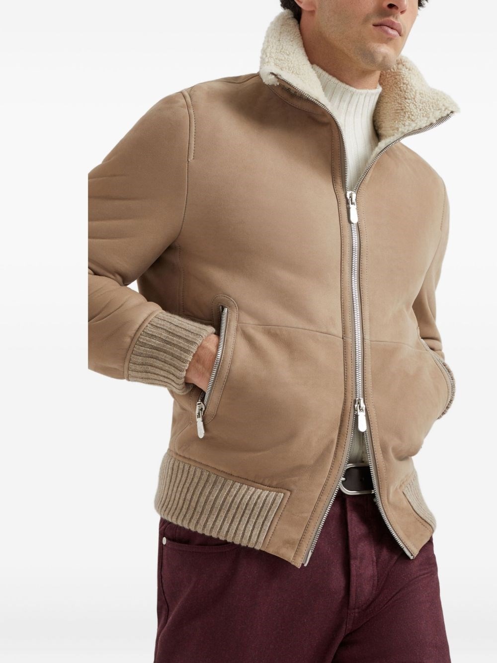 Leather bomber jacket - 6